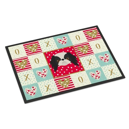 Carolines Treasures 18 x 27 in. Japanese Chin Love Indoor or Outdoor Mat CK5209MAT